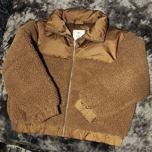 Abecrombie Ultra Brown Puffer Sherpa Jacket